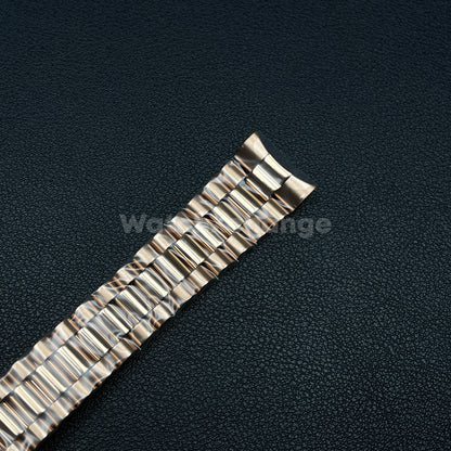 Rose Gold Premium Stainless Steel Watch Bracelet Strap Band Rolex Datejust 20mm