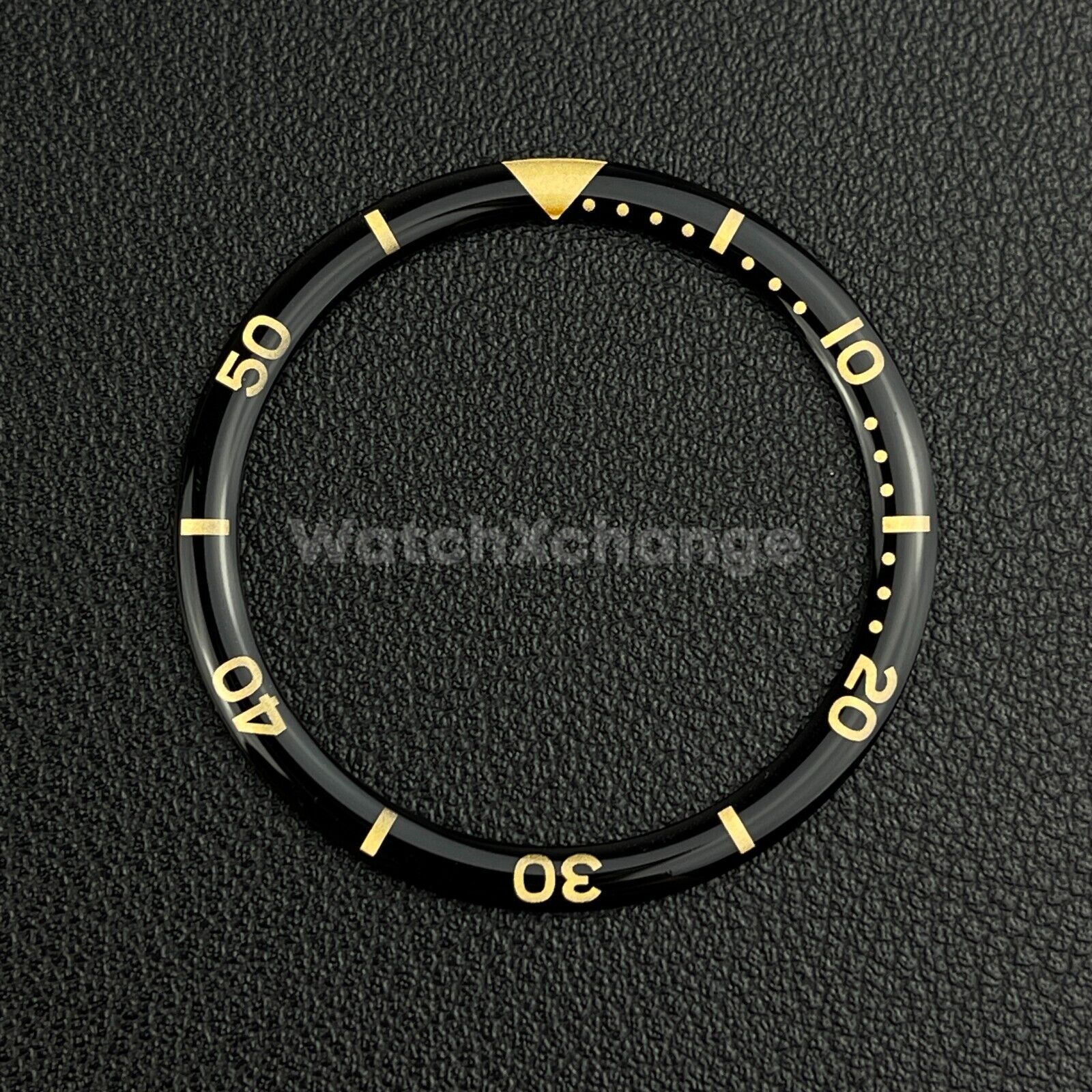 Black & Gold 38mm Flat Resin Bezel Insert For Divers Watch Seiko Mod SKX SRPD