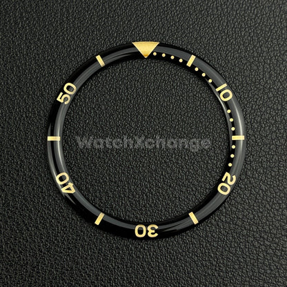 Black & Gold 38mm Flat Resin Bezel Insert For Divers Watch Seiko Mod SKX SRPD