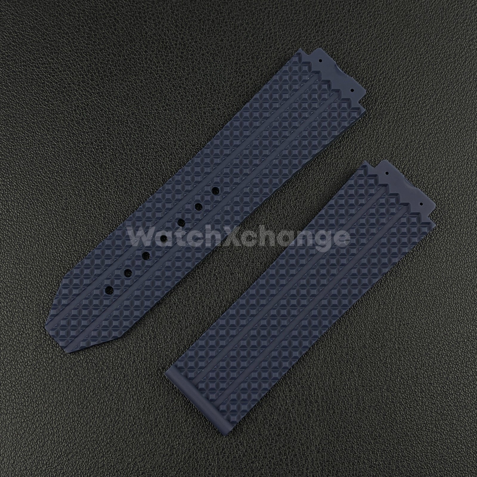 Blue Rubber Silicone Watch Strap Waterproof 26*19mm Fit HUBLOT BIG BANG Yubo