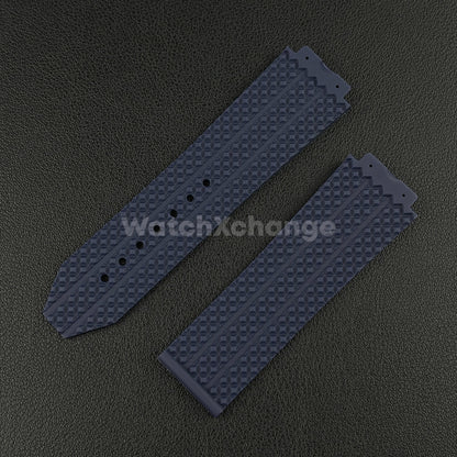 Blue Rubber Silicone Watch Strap Waterproof 26*19mm Fit HUBLOT BIG BANG Yubo