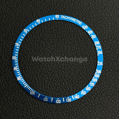 Blue & Silver Flat Aluminium Watch Bezel Insert 38.5mm for VK63 Quartz Watches