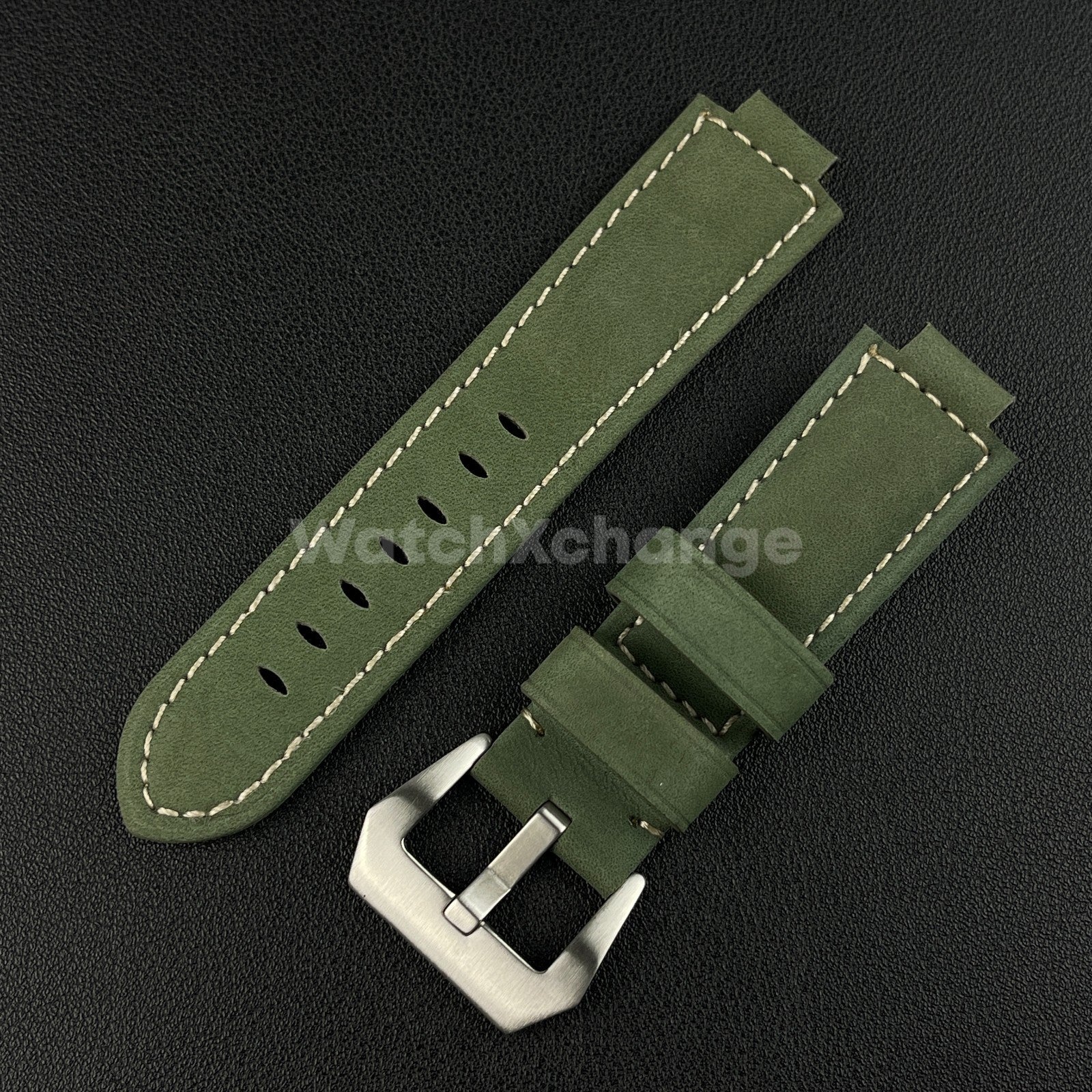 Green Frosted Leather Watch Strap for Timex Tidal Compass T2N72 T2N720 14mm 16mm