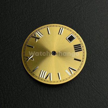 28.5mm Gold & Silver Watch Dial for SEIKO NH35 NH36 Watch Movement