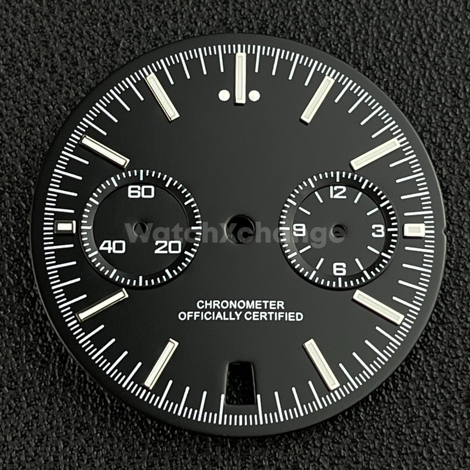 Black 31.5mm Modified Watch Dial Accessory for VK64 Quartz Movement