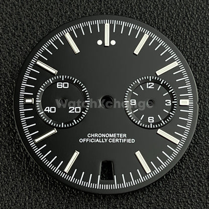 Black 31.5mm Modified Watch Dial Accessory for VK64 Quartz Movement