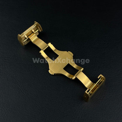 Gold 18 21mm Stainless Steel Deployment Buckle/Clasp fit CARTIER SANTOS watch