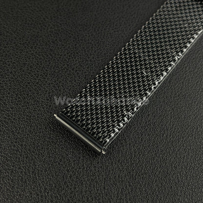 Black Milanese Mesh Watch Strap Band Steel Metal Quick Release 18mm - 24mm