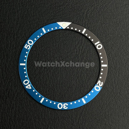 Blue & Black 39mm Flat Aluminium Bezel Insert For Divers Watch Seiko Mod Turtle