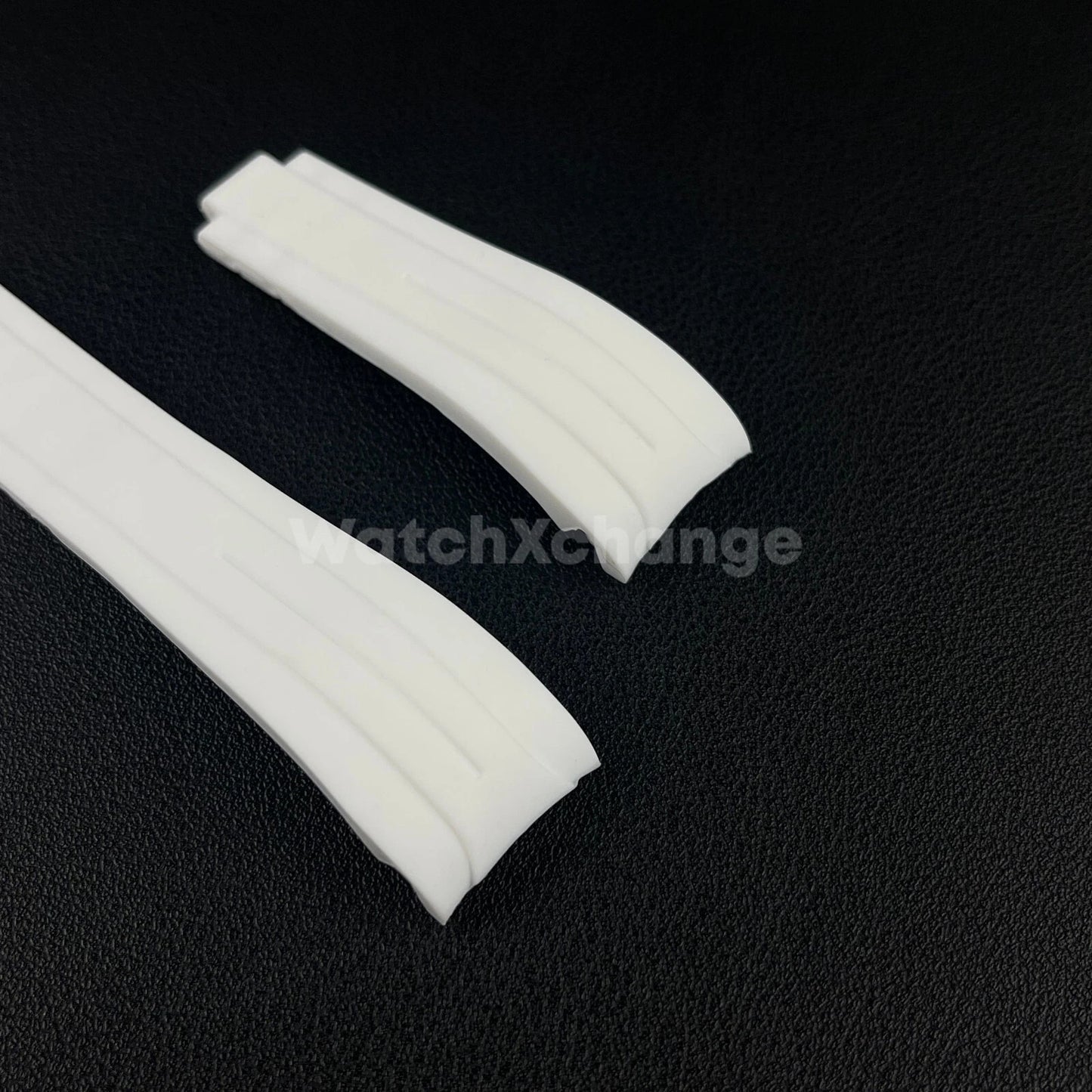 White 21mm 22mm Curved Rubber Strap for Rolex DAYTONA SUBMARINER Yacht-Master