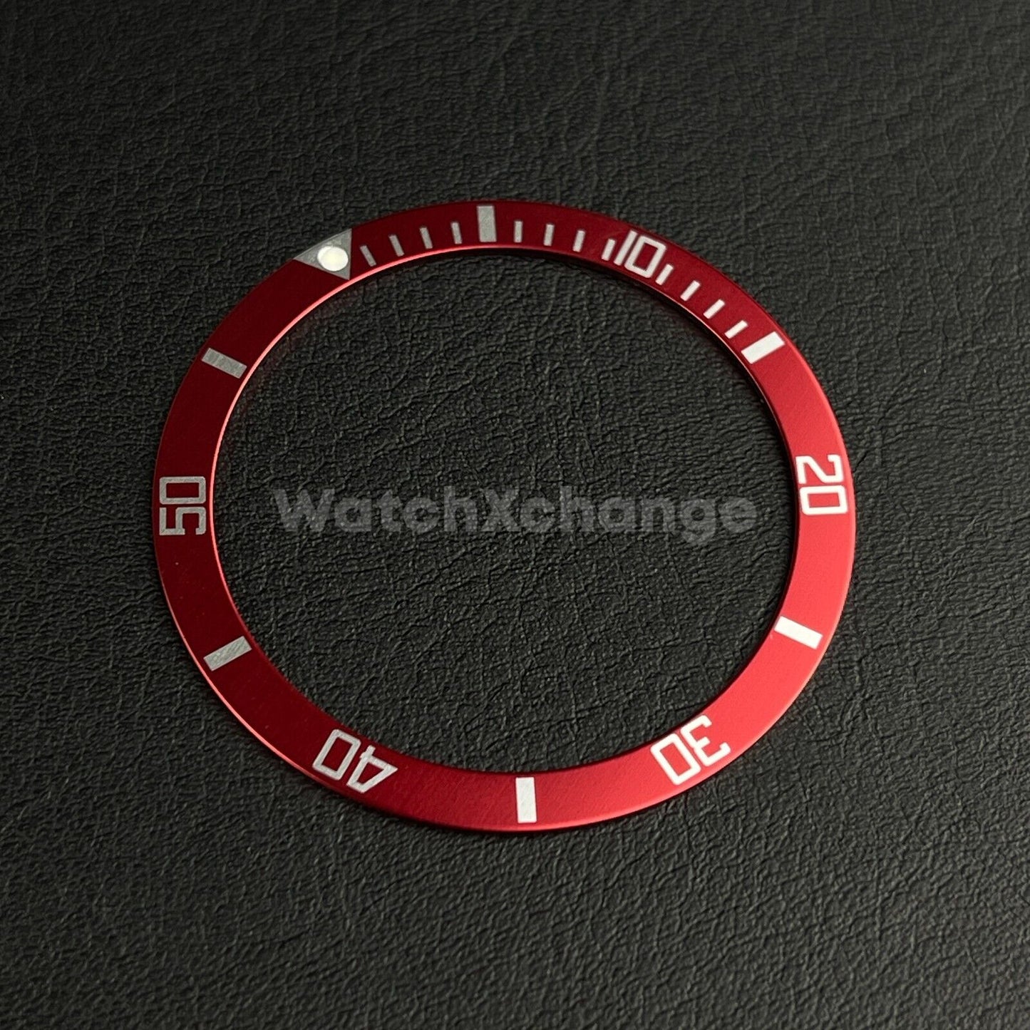 Red & Silver 39mm Flat Aluminium Bezel Insert For Divers Watch Seiko Mod Turtle