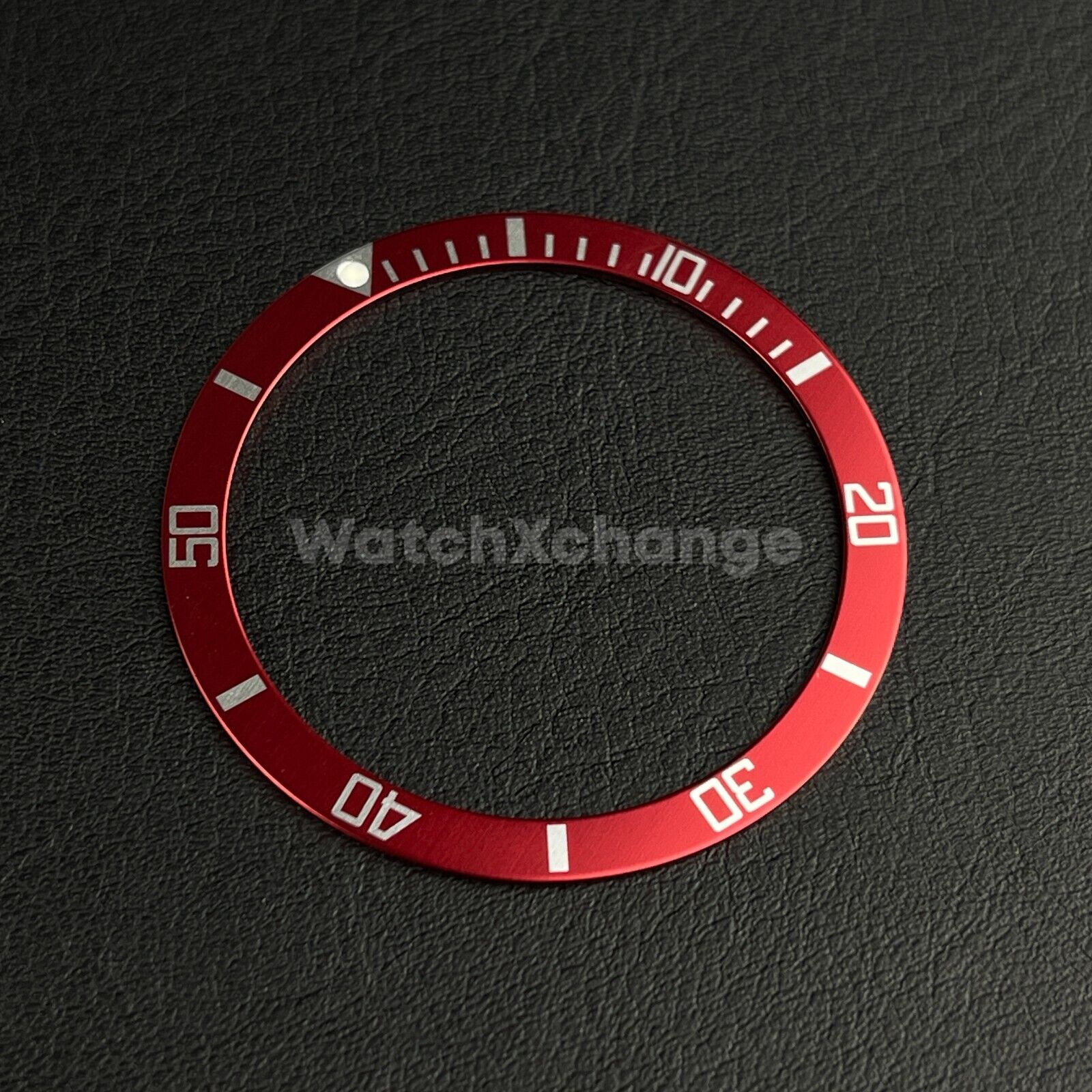 Red & Silver 39mm Flat Aluminium Bezel Insert For Divers Watch Seiko Mod Turtle