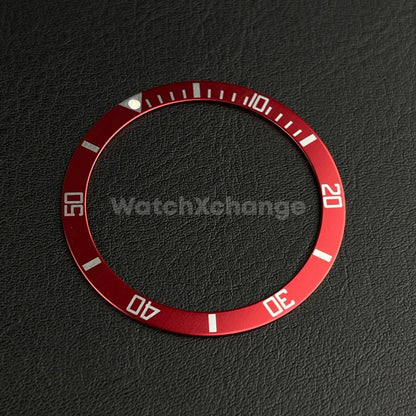 Red & Silver 39mm Flat Aluminium Bezel Insert For Divers Watch Seiko Mod Turtle
