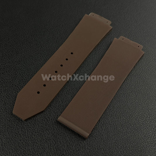 Brown Rubber Silicone Watch Strap Waterproof Band 26*19mm Fit HUBLOT BIG BANG