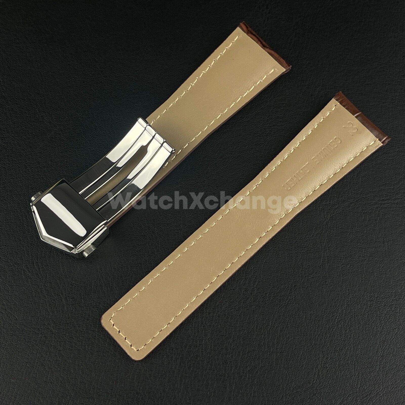 Brown Genuine Leather Strap For Tag Heuer Monaco Carrera Crocodile 20mm 22mm