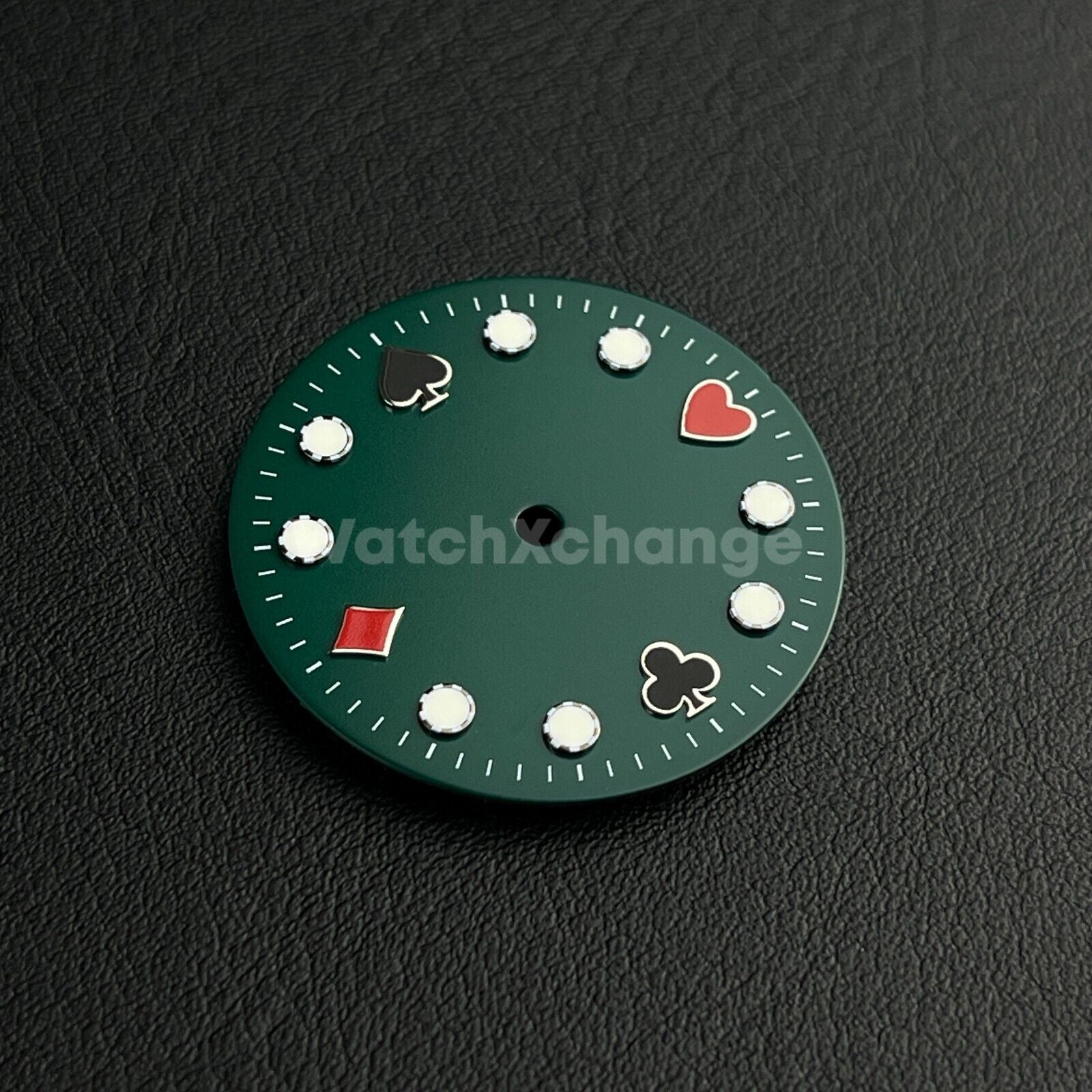 28.5mm Green Poker Watch Dial Blue Luminous for SEIKO NH35 Watch Movement Parts