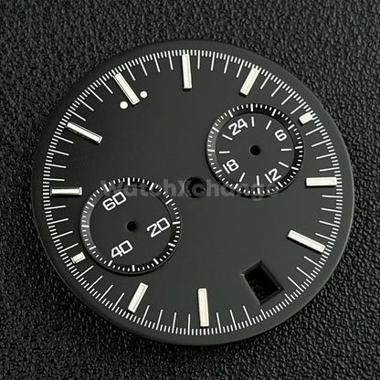 Black 32.5mm Modified Watch Dial Accessory for VK64 Quartz Movement