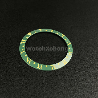 38mm Ceramic Arabic Bezel insert Green Gold For Rolex Seiko SKX SRPD