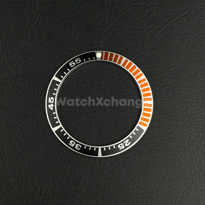 41mm Black & Orange Aluminium Bezel Insert Fits Seiko King Prospex Samurai SRPF