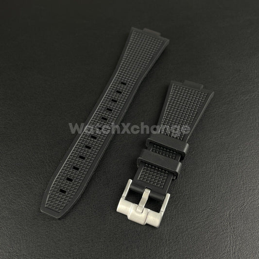 Black Tissot PRX Waffle Silicone Rubber Watch Strap 12mm 40mm Powermatic 80