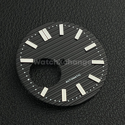 29.8mm Black Watch Dial Face Green Luminous For Seiko NH38 Movement Nautilus