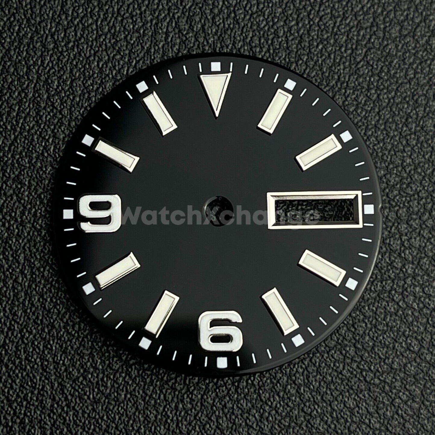 29mm Black Watch Dial Face for NH36 Movements Green Luminous