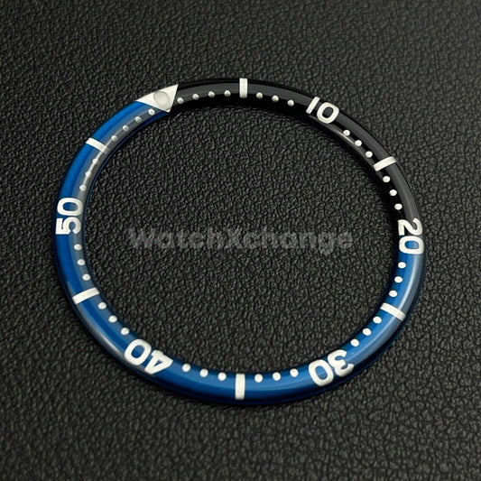 Black & Blue 38mm Flat Resin Bezel Insert For Divers Watch Seiko Mod SKX SRPD