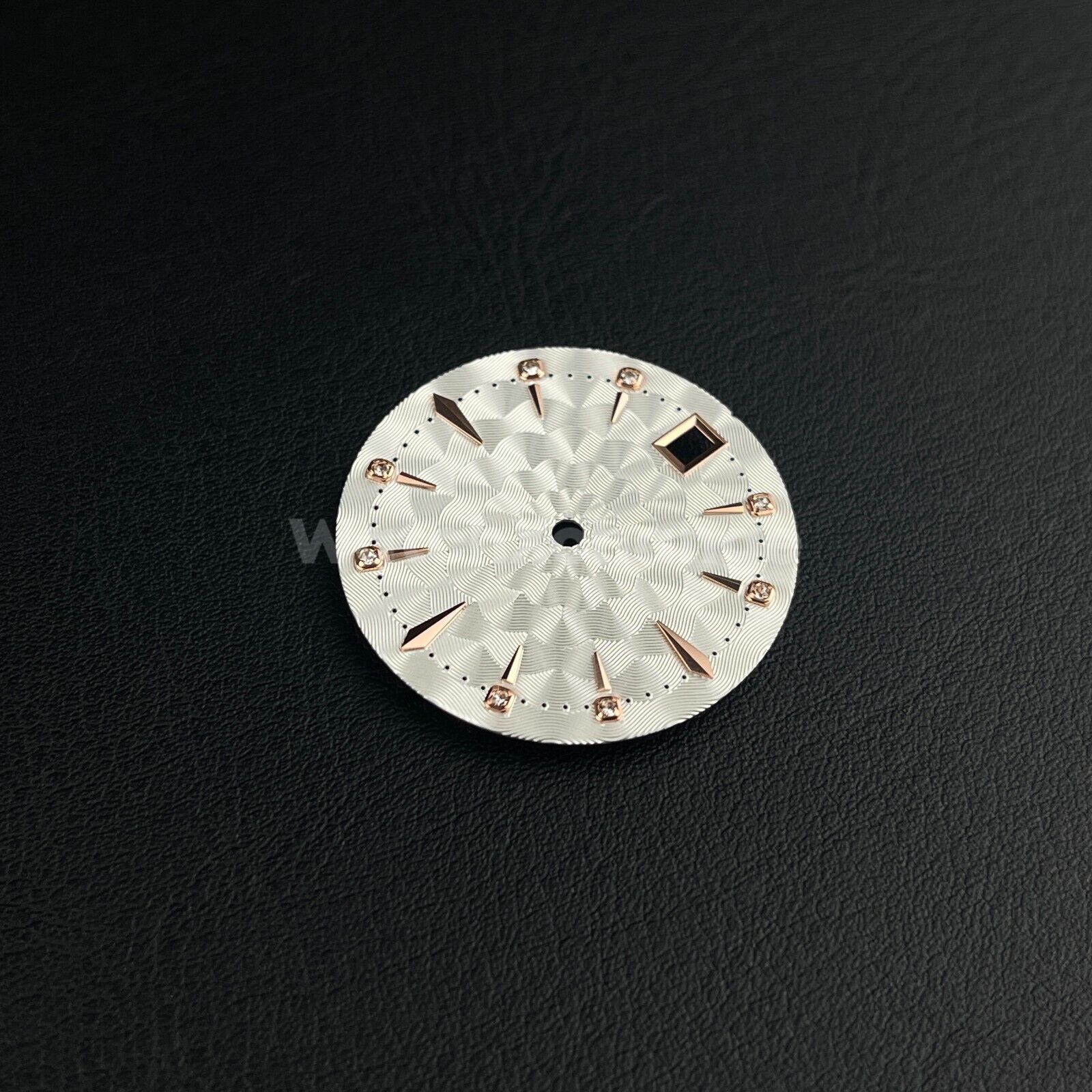 29mm Silver Watch Dial Face Radial Pattern Diamond Scale for NH35/36 Movements