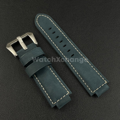 Blue Suede Leather Watch Strap for Timex Tidal Compass T2N72 T2N720 14mm 16mm