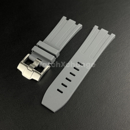 Grey Audemars Piguet AP 28mm Royal Oak Silicone Rubber Watch Strap 15710 15703