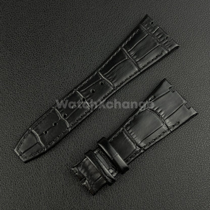 Black Leather Watchband For Audemars Piguet Royal Oak Offshore 15400 AP Strap