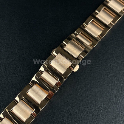 Rose Gold Metal Steel Watch Strap Bands 14/18/20/22mm Fit Ballon Bleu De Cartier