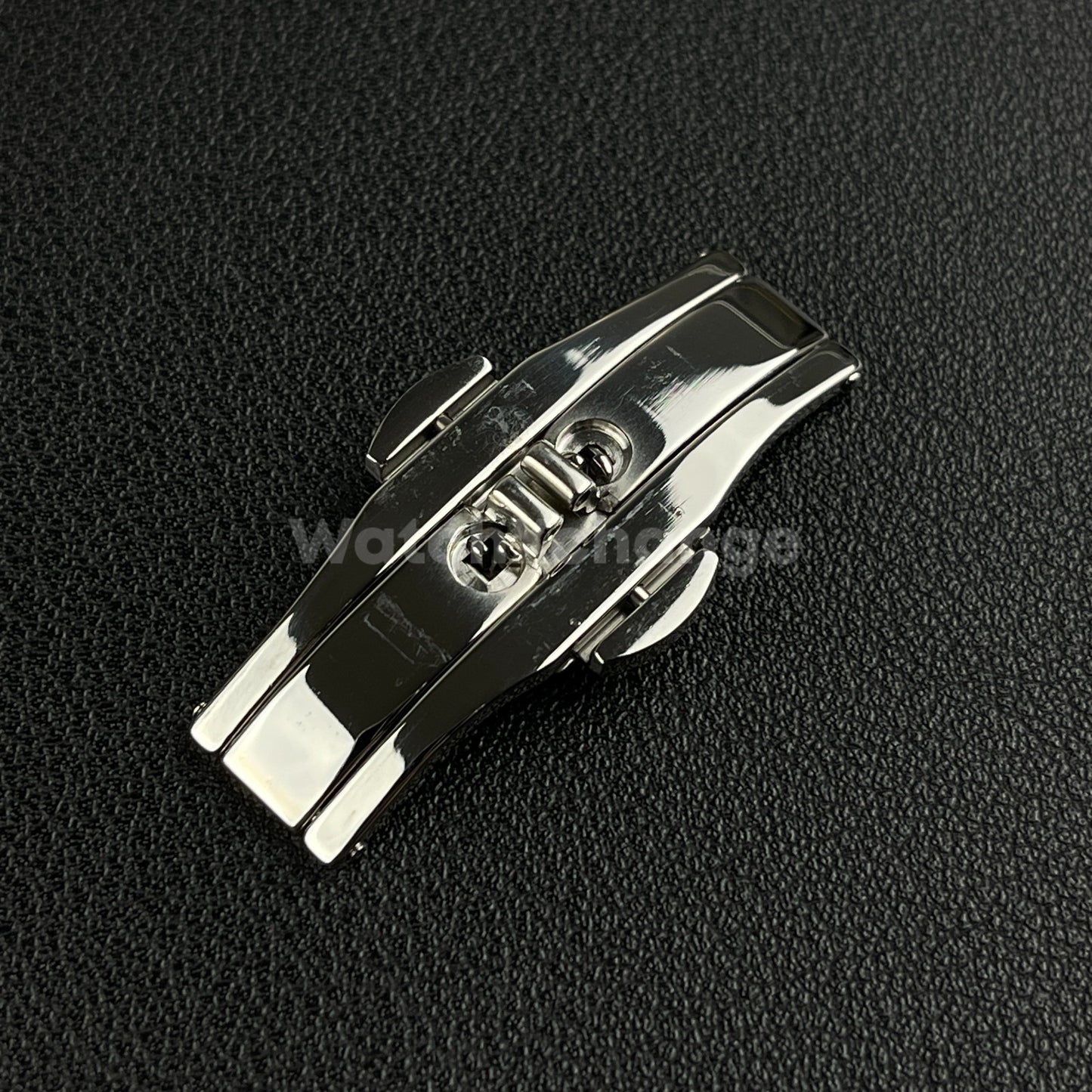 Silver Double Push Button Butterfly Clasp Buckle For Watch Band Strap