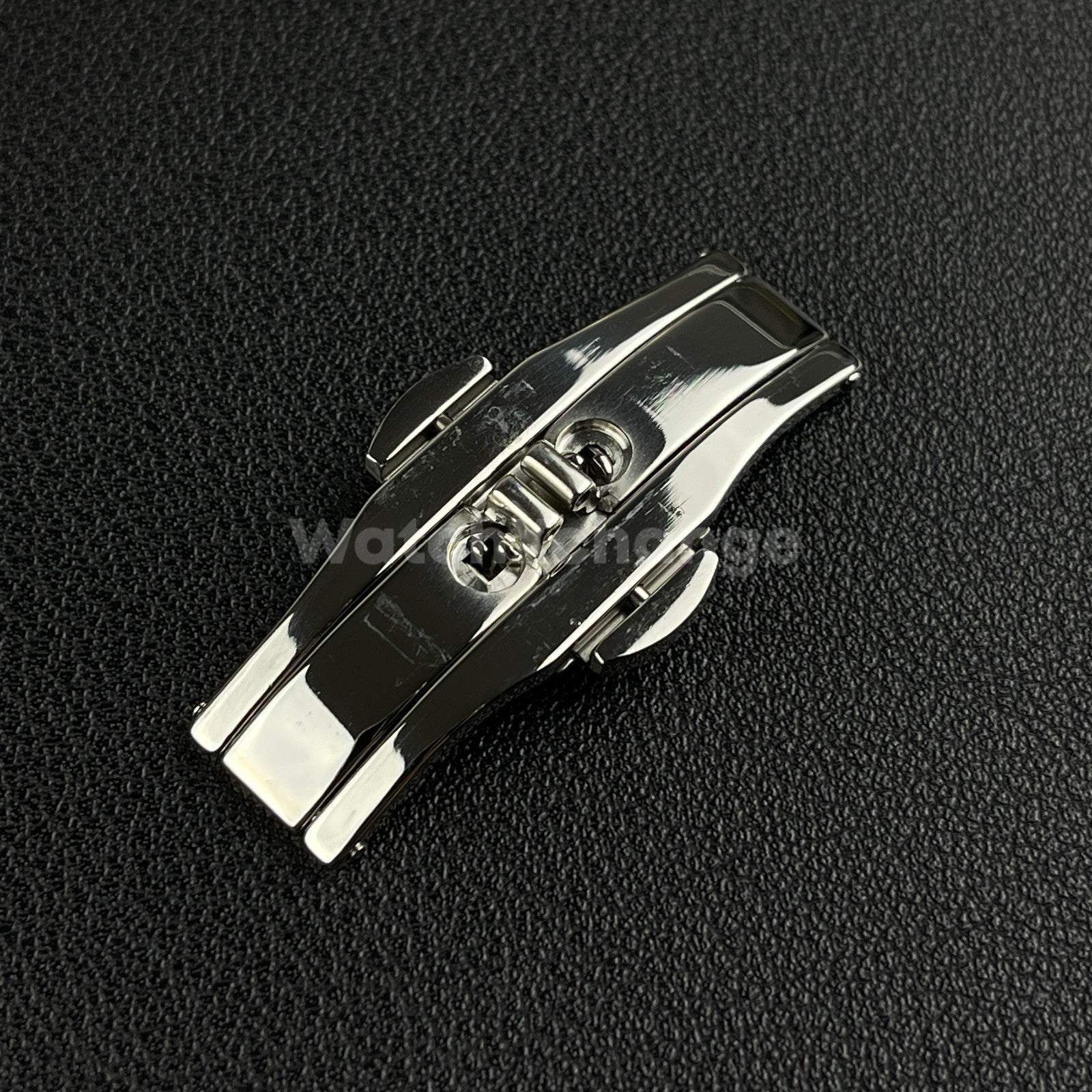 Silver Double Push Button Butterfly Clasp Buckle For Watch Band Strap