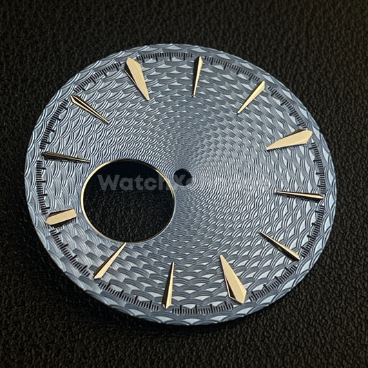 35mm Blue & Silver Cocktail Texture Watch Dial Face For Seiko NH38 Movement