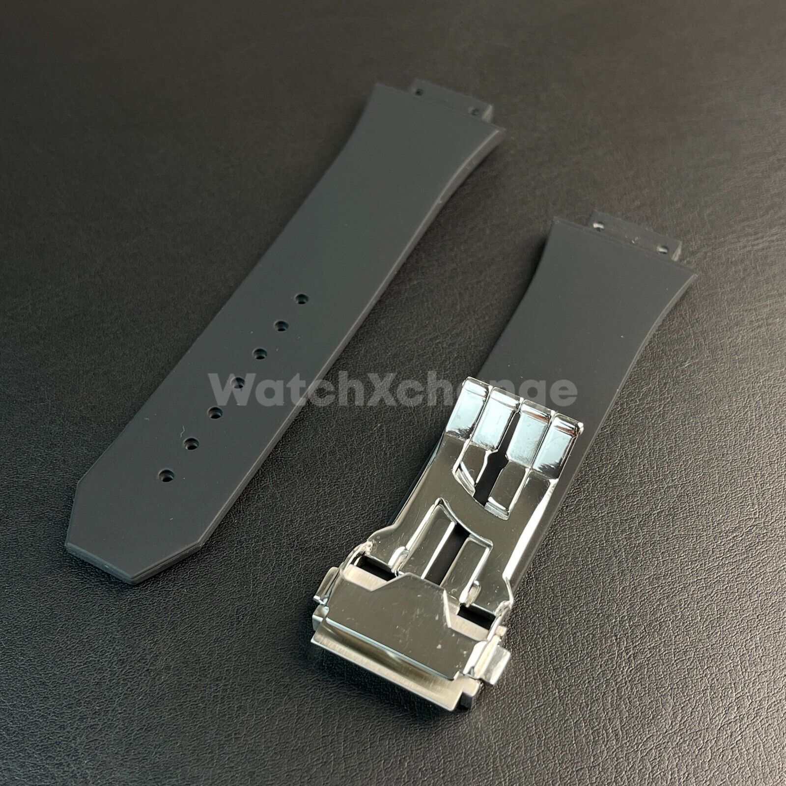 Grey Rubber Silicone Watch Strap Waterproof Band 27*17mm Fit HUBLOT BIG BANG