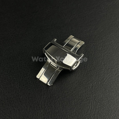 10-22mm Silver Deployment Clasp Stainless Steel Butterfly Buckle for Watch Strap