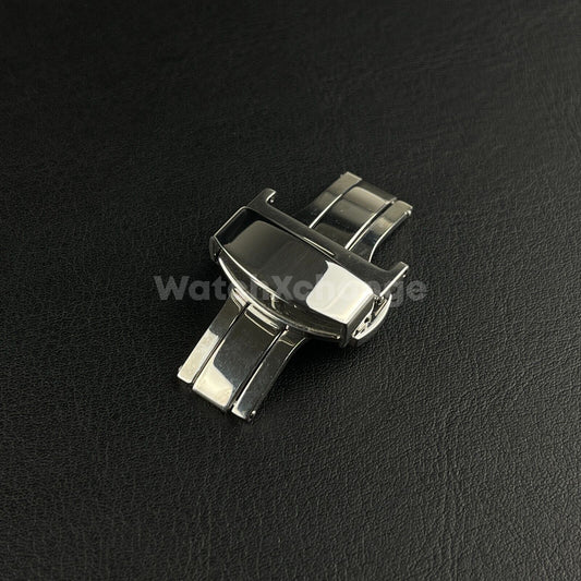 10-22mm Silver Deployment Clasp Stainless Steel Butterfly Buckle for Watch Strap