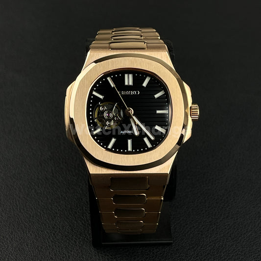 Rose Gold Nautilus Style Seiko Watch NH38 Automatic Movement