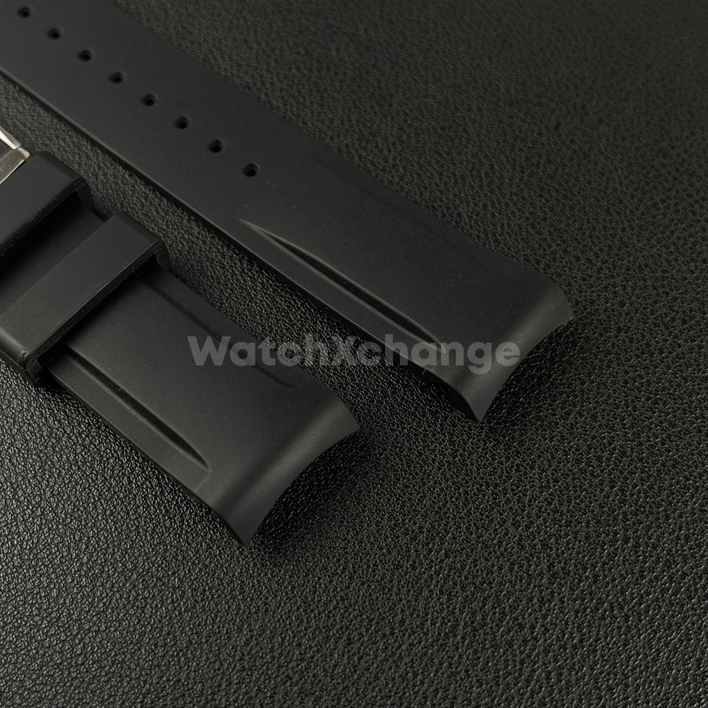 Black 20mm Silicone Rubber Curved End Watch Strap Band For Omega Rolex