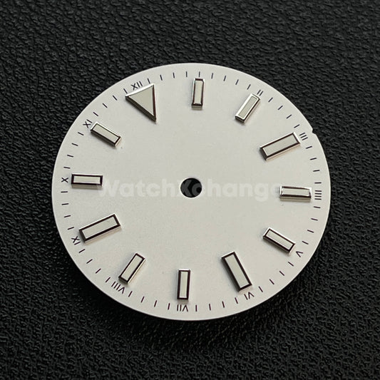 28.5MM White Watch Dial Luminous Watch Accessory for NH35/ETA2836/8215 Movement