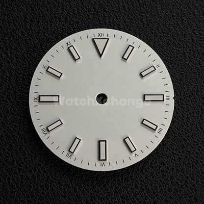 28.5MM White Watch Dial Luminous Watch Accessory for NH35/ETA2836/8215 Movement