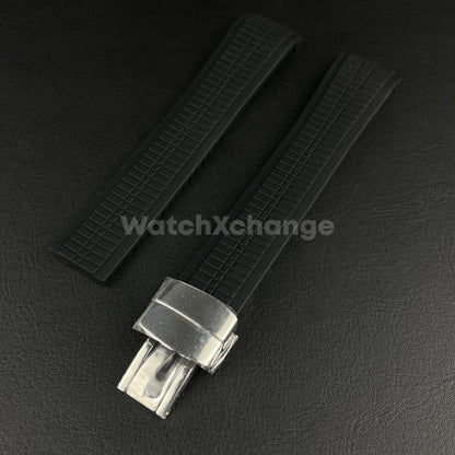 Black 21mm Silicone Watchband For Patek Philippe Aquanaut Grenade 5164 5167