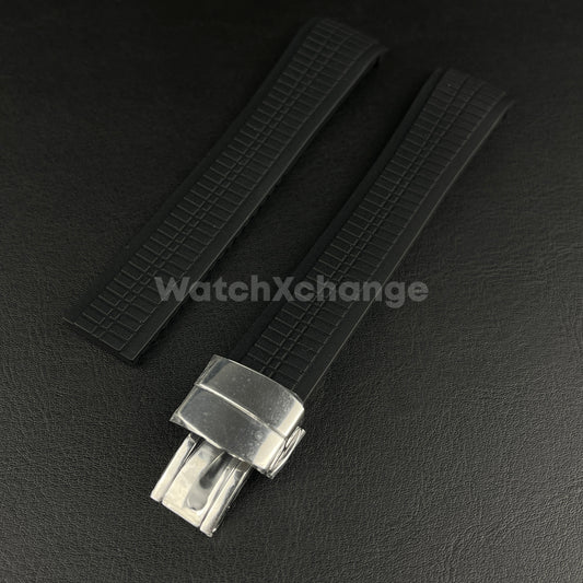 Black 21mm Silicone Watchband For Patek Philippe Aquanaut Grenade 5164 5167