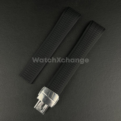 Black 21mm Silicone Watchband For Patek Philippe Aquanaut Grenade 5164 5167