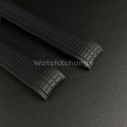 Black 21mm Silicone Watchband For Patek Philippe Aquanaut Grenade 5164 5167