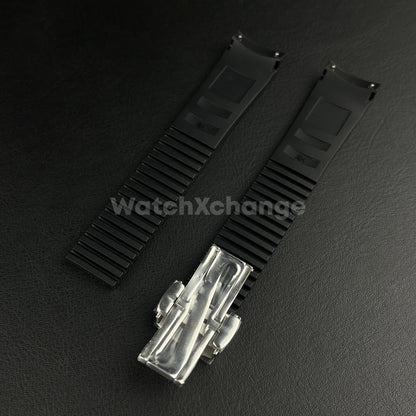 Black 21mm Silicone Watchband For Patek Philippe Aquanaut Grenade 5164 5167